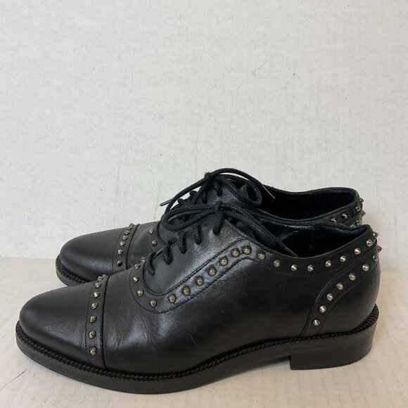 AllSaints Oxford Loafers 36 Black Spike Tie - Picture 1 of 11